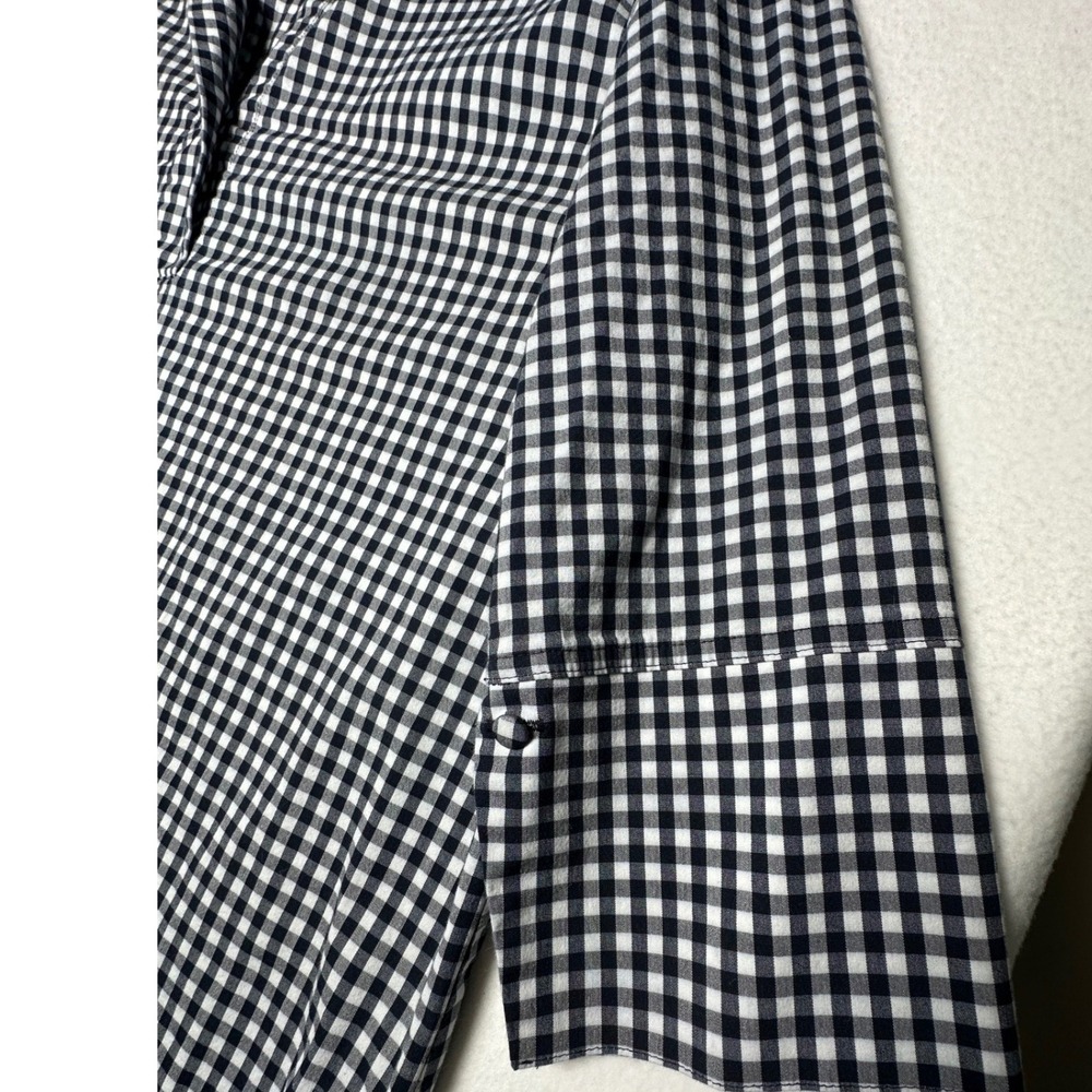 J. Jill Black White Gingham Popover Tunic Top 3/4 Sleeve Size Large - Picture 5 of 8